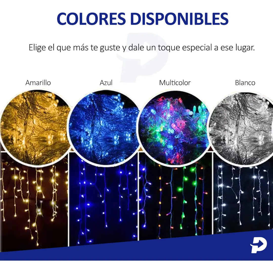 Cascada de Luces Navideñas 3x0,45 m – Efecto Mágico