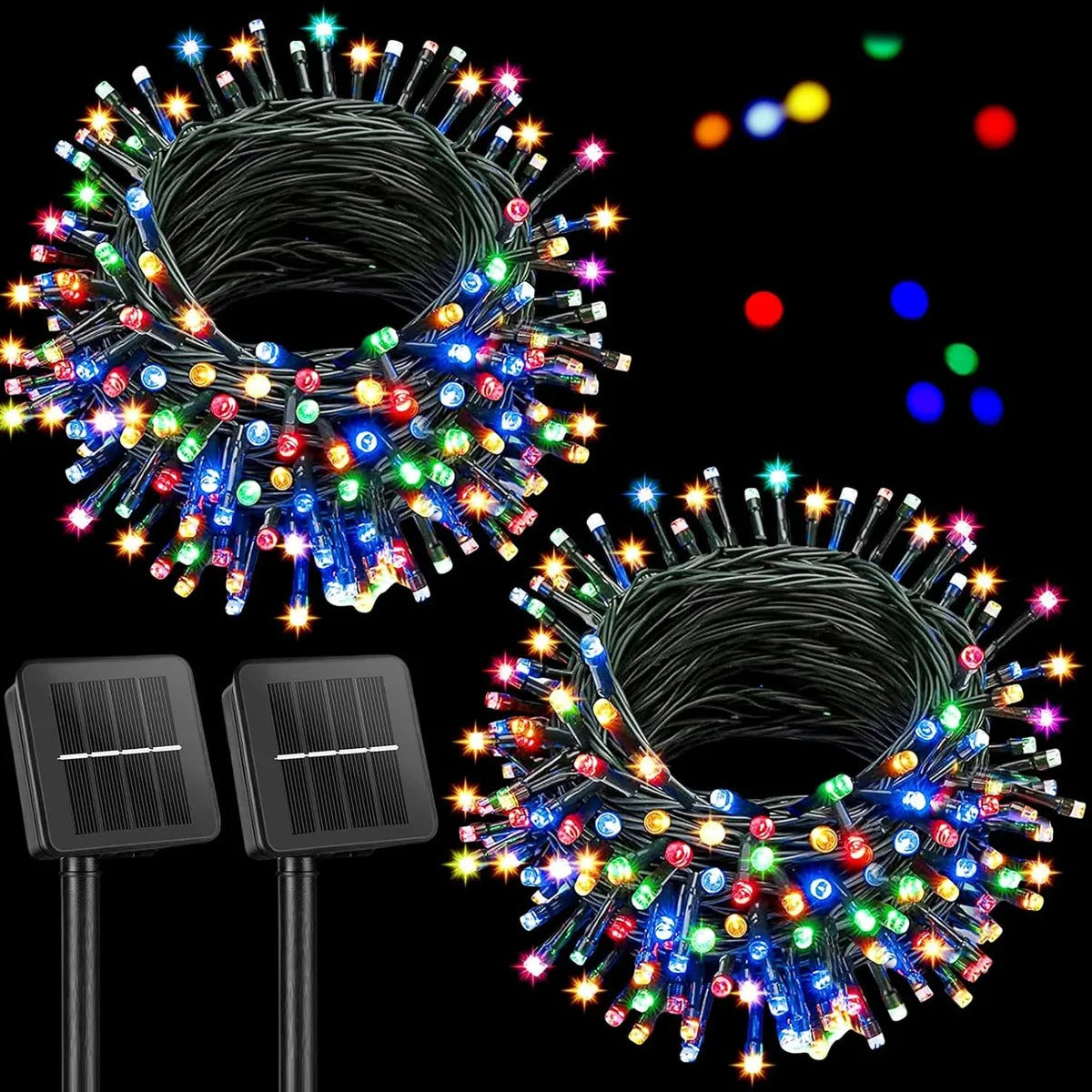 Luces Navideñas LED con Carga Solar